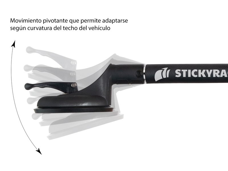 StickyRack.uy Barras para auto - Detalles movimiento pivotante
